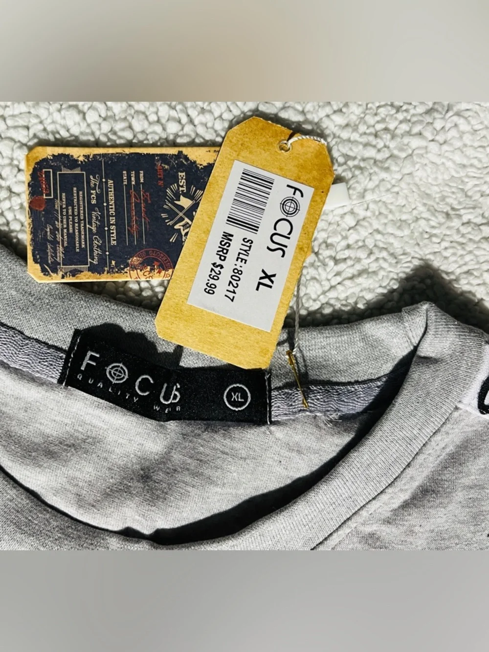 Focus NWT Cartel Savage Two-Tone Black & Gray Short Sleeve Tee - Picture 9 of 9